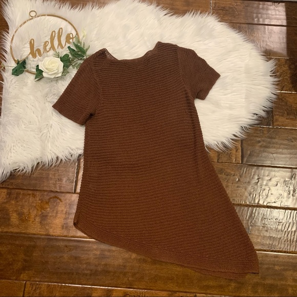 Eileen Fisher women’s Asymmetric Sweater Organic Linen Cotton Knit Rust size PP - Picture 3 of 4